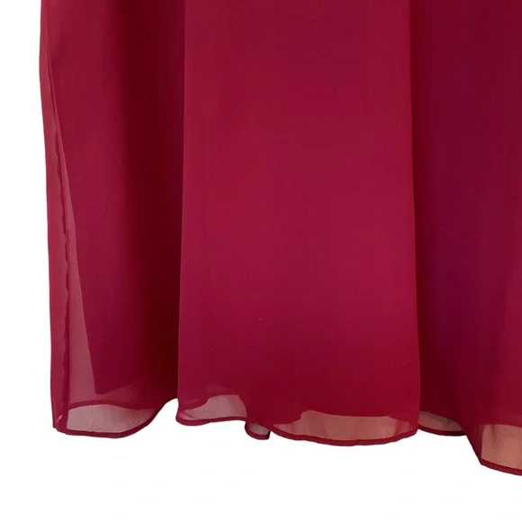 BCBG Dress BCBGeneration Women's Maroon V-neck Ruffle Tent/Shift Dress S… - Picture 6 of 15